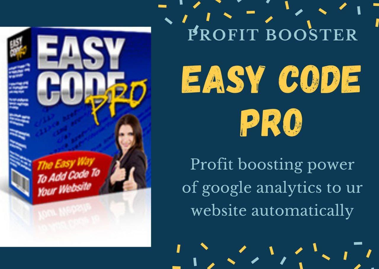 Easy Code Pro - instantly add the full profit boosting power of Google Analytics to your website 
