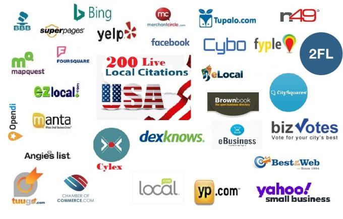  200 live local citations and 15000 google map citations