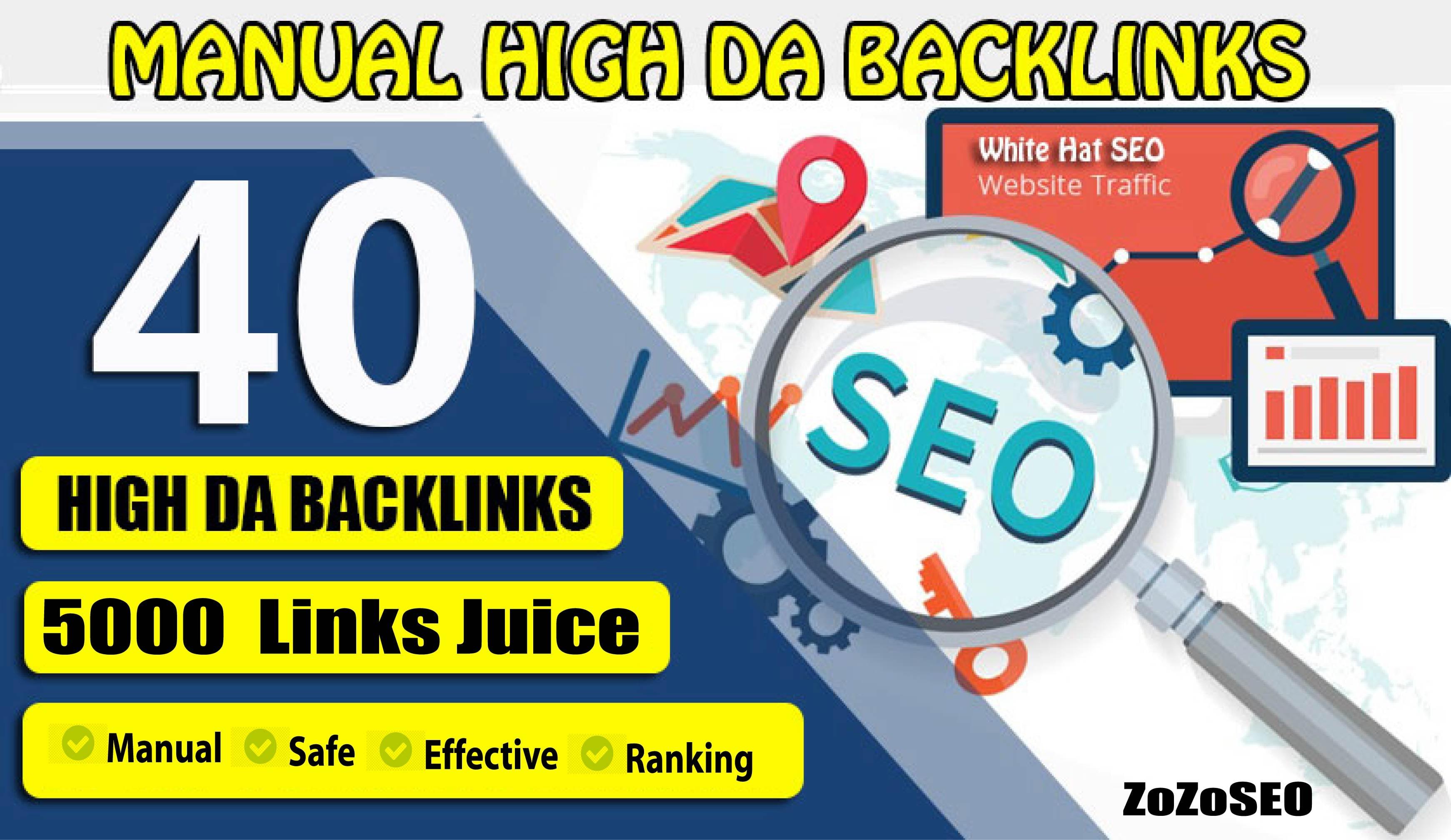 Create 40 Backlinks DA 100 Backlinks with 5000 Easy Link Juice And Blast