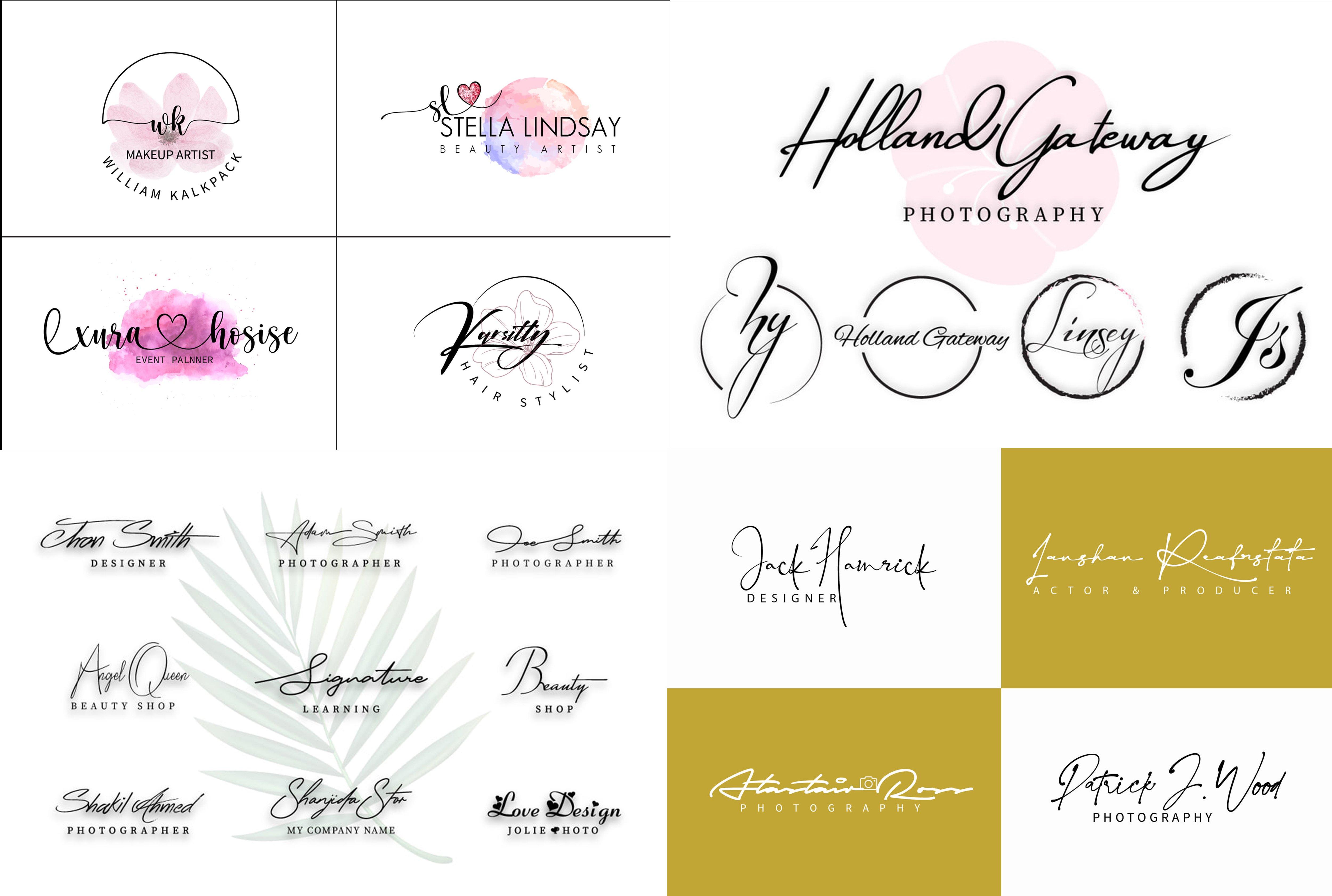 I will create a minimalistic signature logo