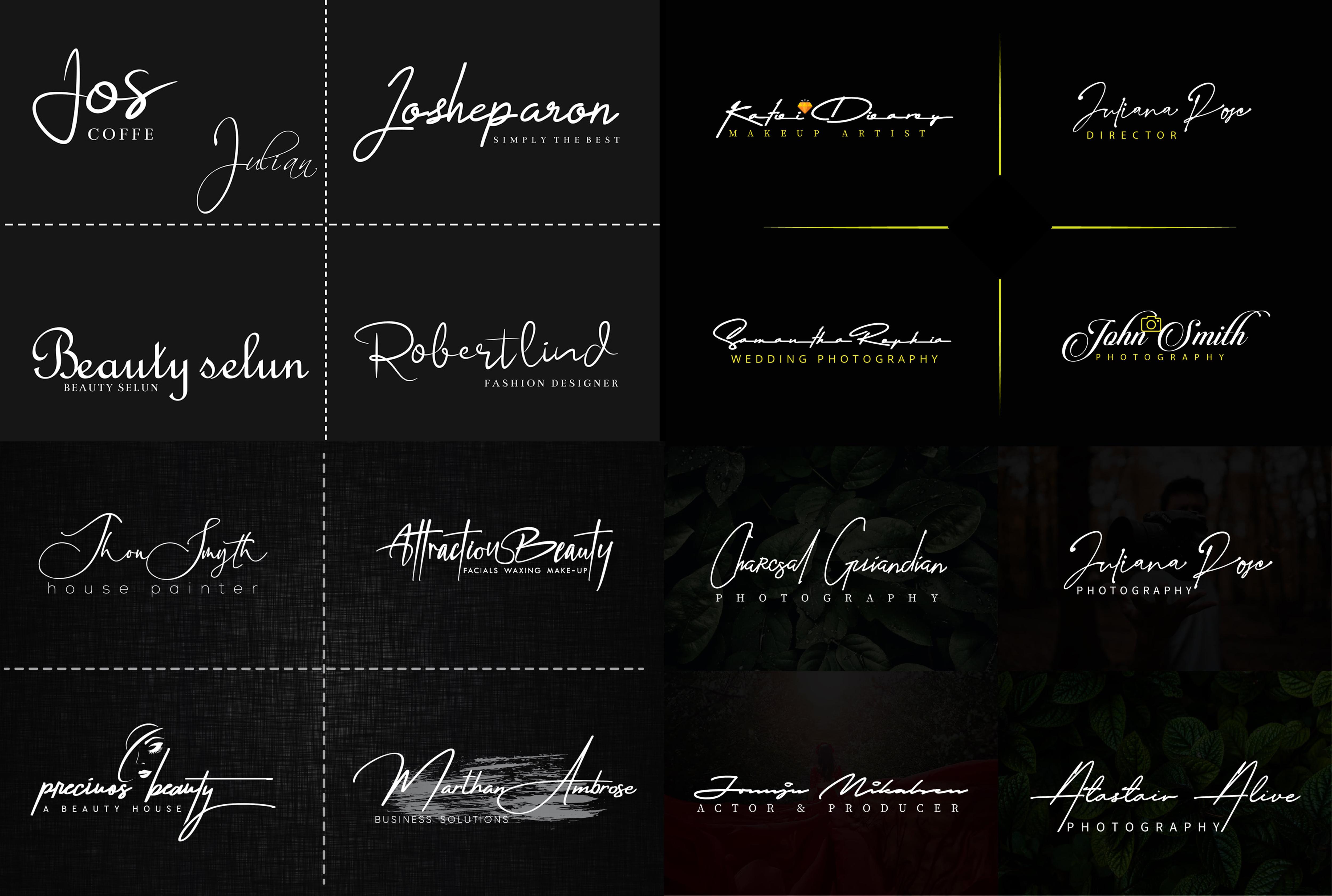 I will create a minimalistic signature logo