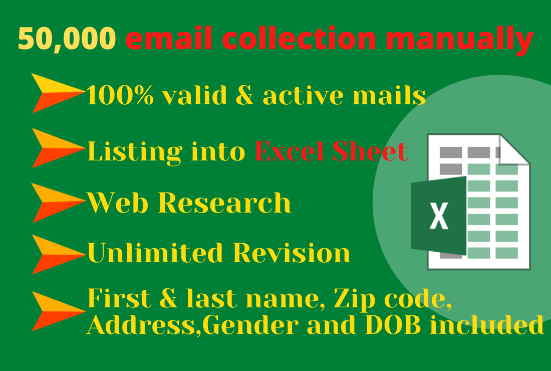 : I will give you niche targeted valid and active email list 