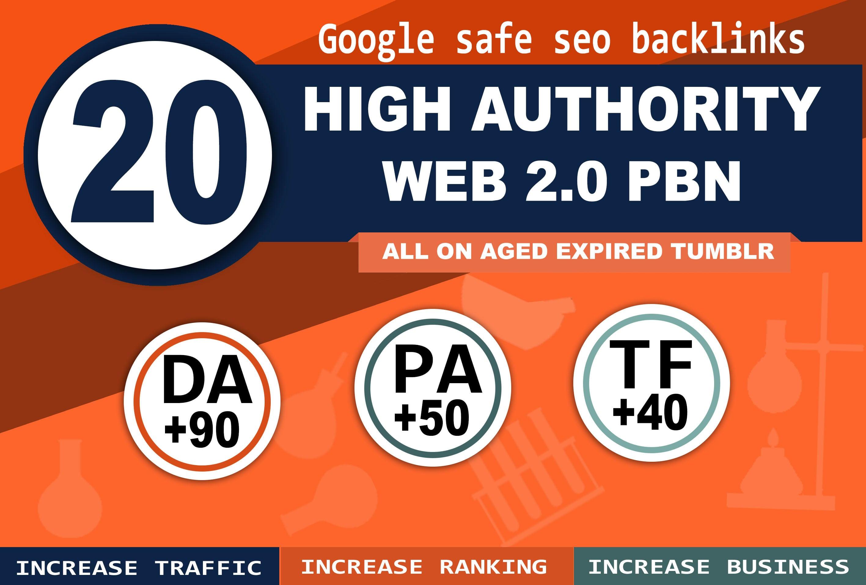 I will Create High DA PA Dofollow Manually 20 Permanent Web 2.0 Backlinks services