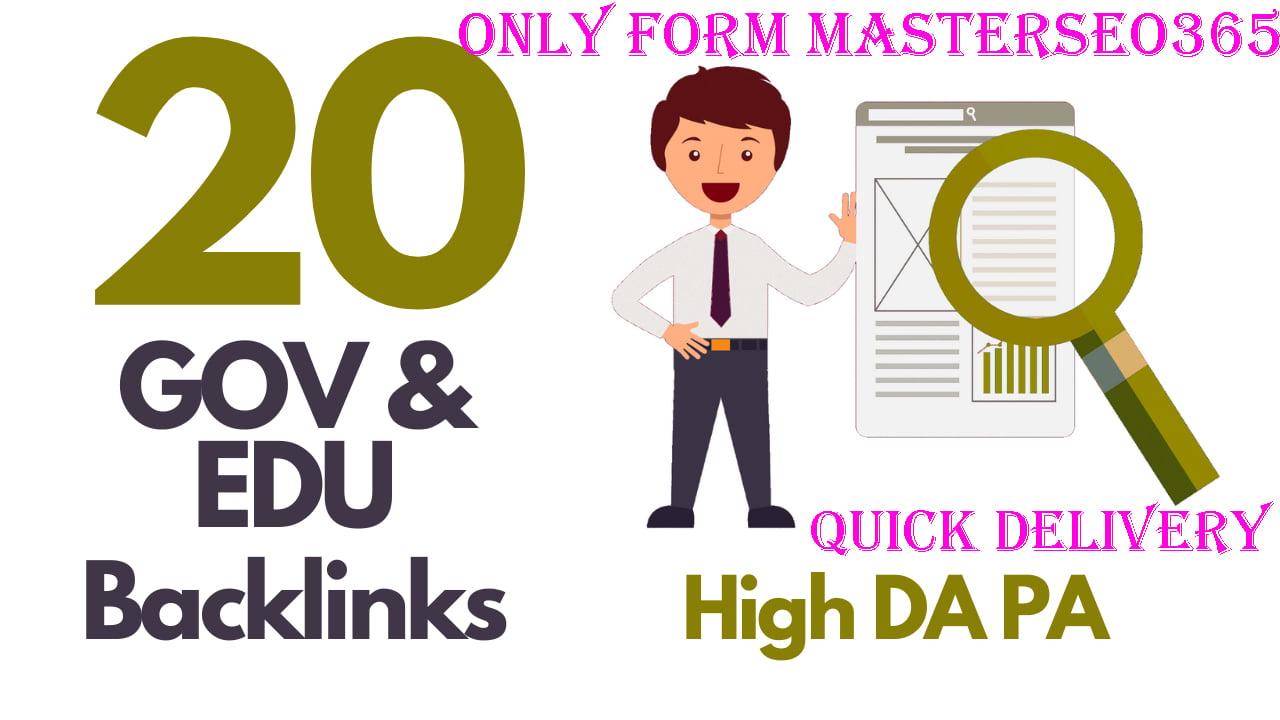 I Will Do Build 20 Premium Edu ,Gov SEO Friendly Backlink