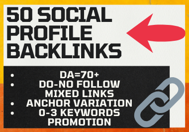 50 manual High Authority Social Profile Backlinks