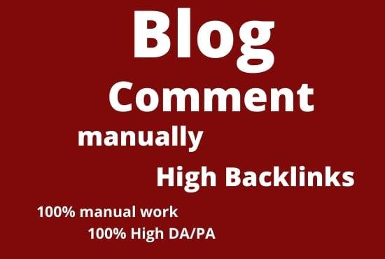 I will provide 50 Blog Comments Backlinks from high quality Blogs 
