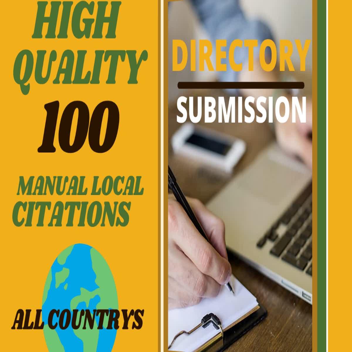 I will create manual 100 directory submission SEO backlinks