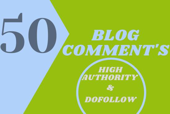I will create manually 50 High authority Blog comments 