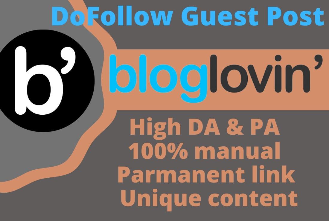 I will build manually quality-full guest post on bloglovin