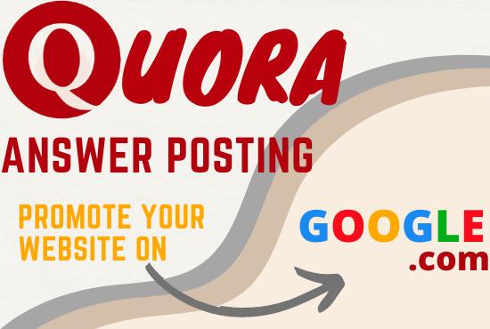 I will do 10 high quality quora answer for Google Rank