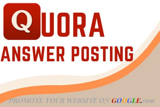 I will do 10 high quality quora answer for Google Rank