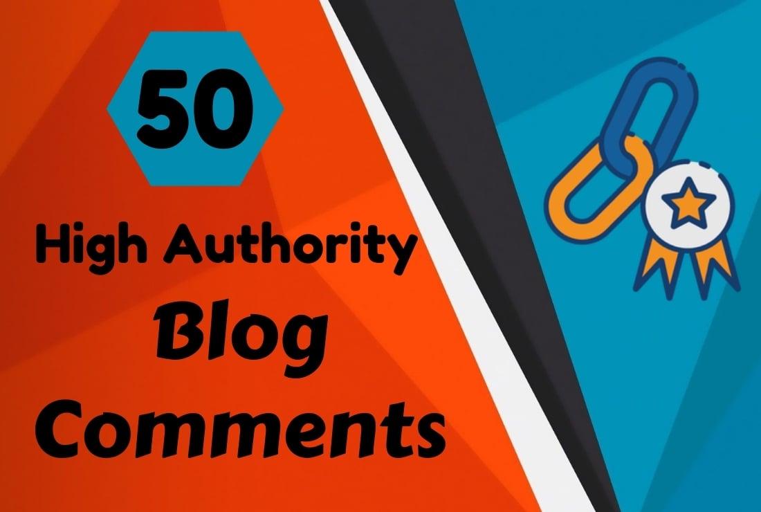 I will provide 50 niche relevant manual Blog Comments Backlinks
