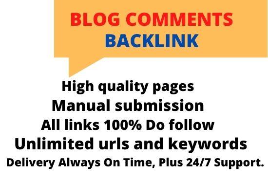 I Will Manually High Quality Dofollow 50 Blog Comments backlinks