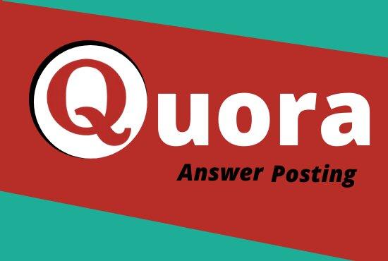  I will provide Niche Relevant Traffic & 100% Unique 3 Quora Answer With Backlink