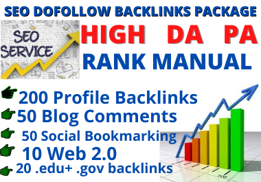 High DA manual Profile backlinks + WEB 2.0 + Blog comments all in one of page SEO backlinks package