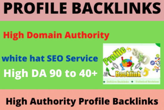 I will Create 20 high authority dofollow profile backlinks