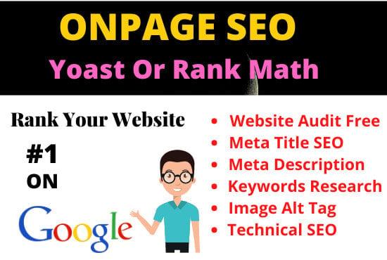 I will do wordpress onpage SEO optimization solve technical issue
