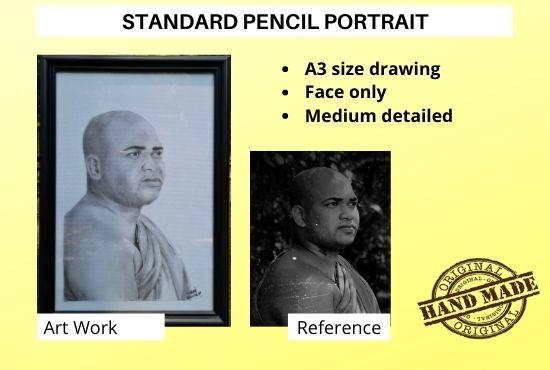 I wil draw arealistic pencil sketch potrait from your photo