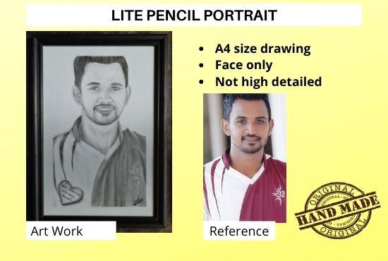 I wil draw arealistic pencil sketch potrait from your photo