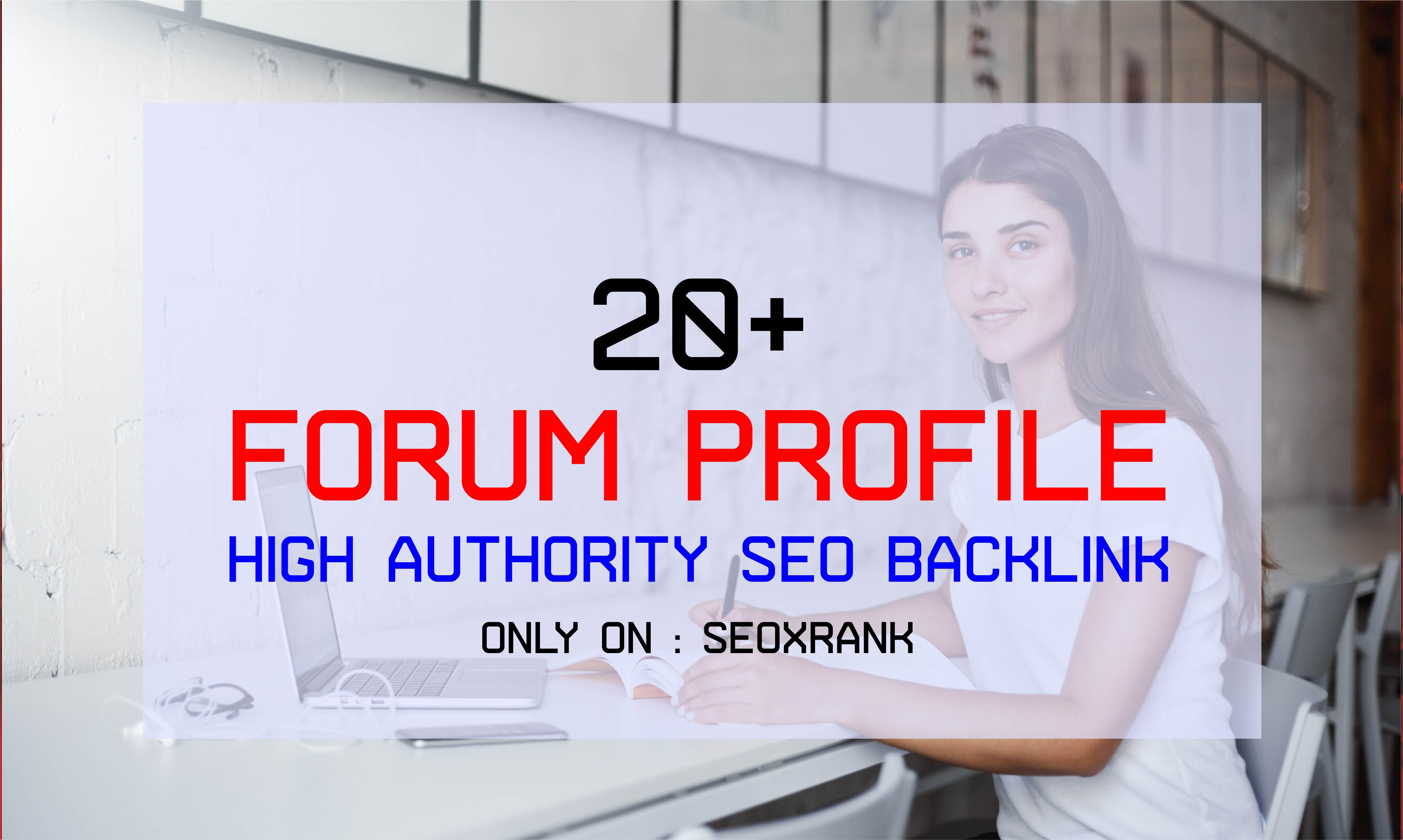 Safe 20+ Forum Profile Backlinks DA50-DA100 - Skyrocket Your Website on Google