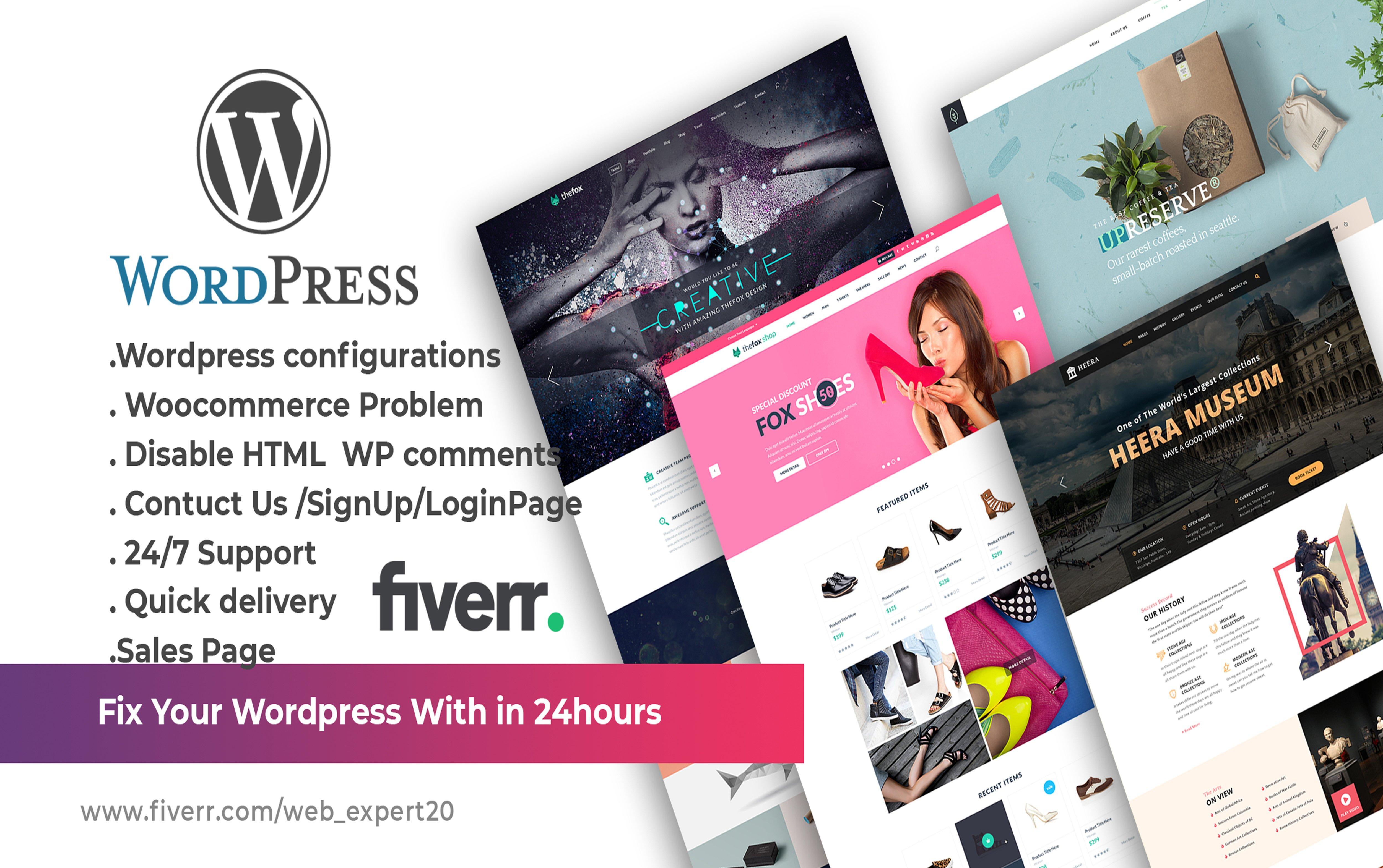 I will create fix ,customize,your wordpress,website issues
