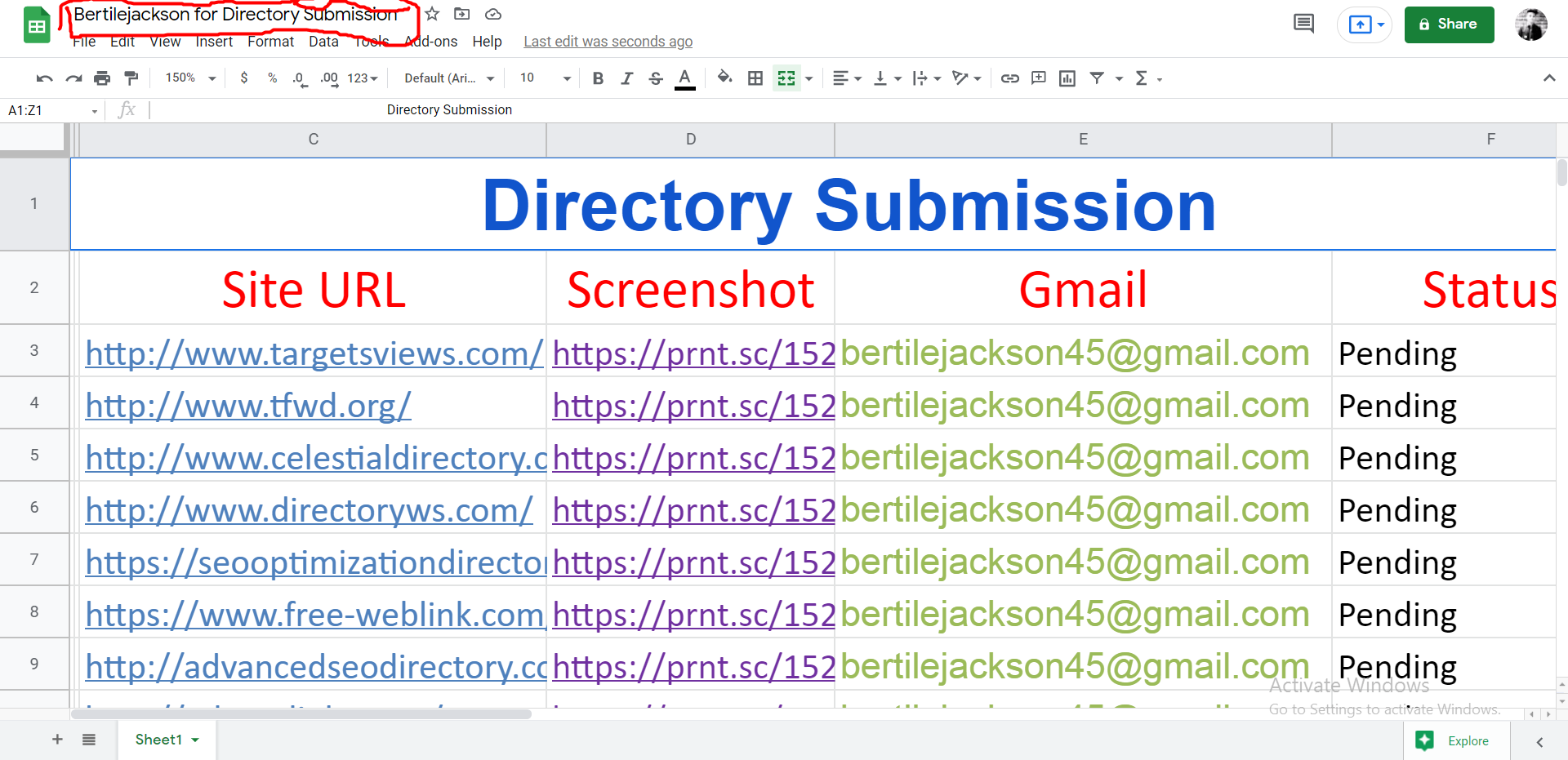 i will do 150 High Authority Directory Sumissions