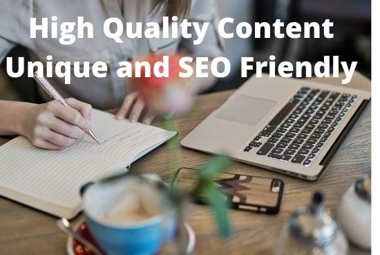 I will Write 1000 words Unique and High Quality Content