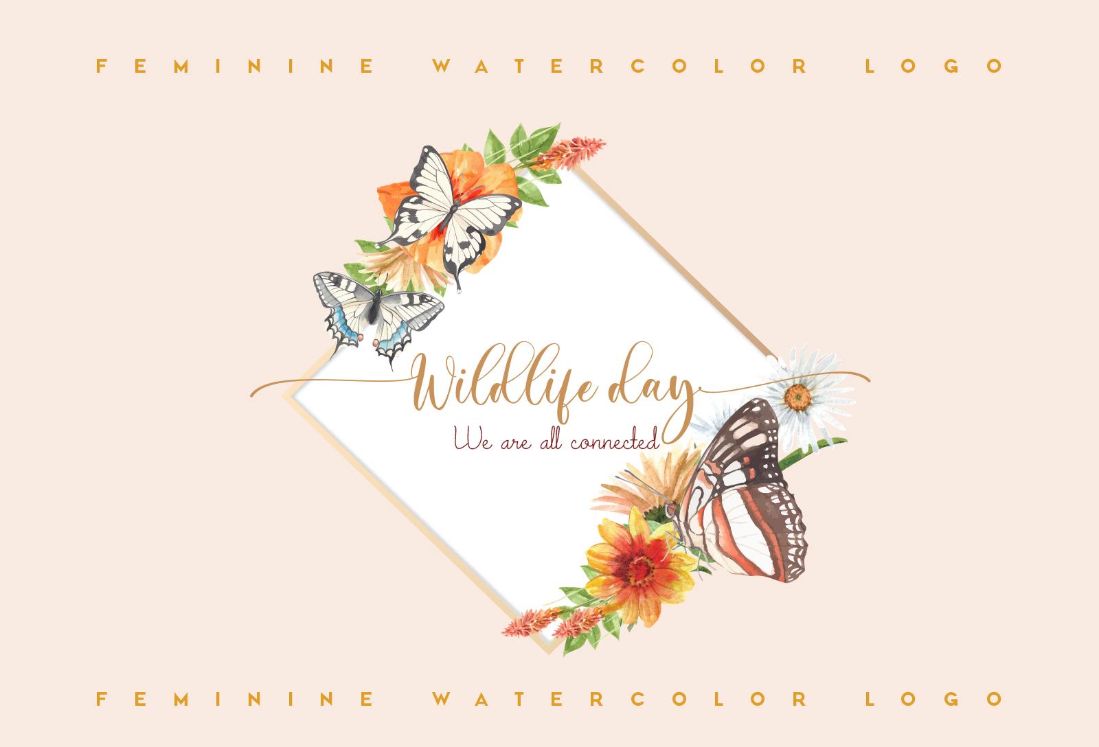 I will design an elegant and feminine watercolor logo