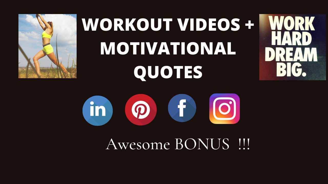 I will send you 3000+ WORKOUT VIDEOS and FITNESS MOTIVATIONAL QUOTES for Social media