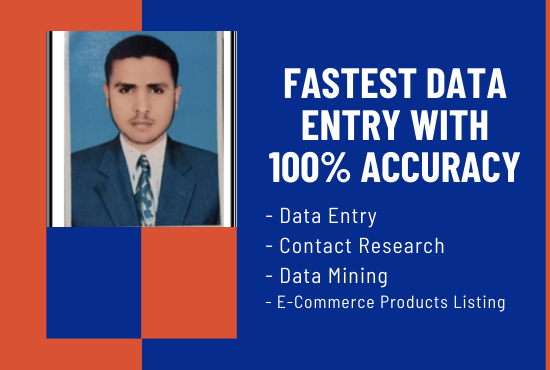 I will do fastest data entry in one day and internet research