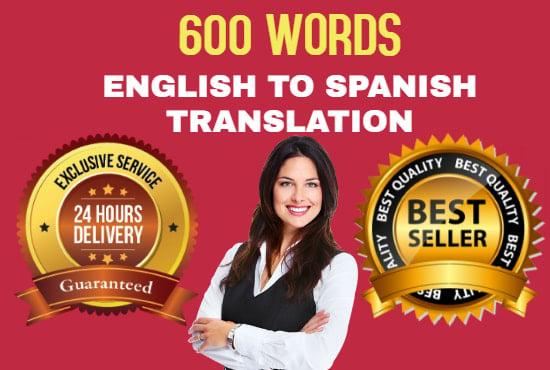 I will translate english to spanish 1000 words for 2$