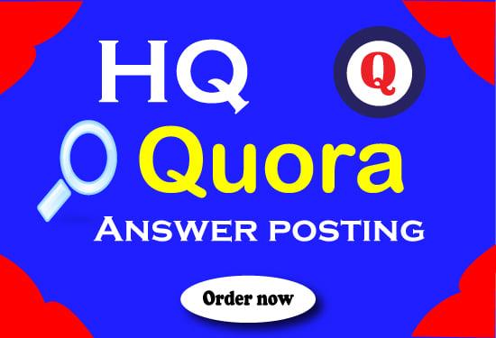 I will Provide 20 HQ quora answers with Backlinks for 1st page