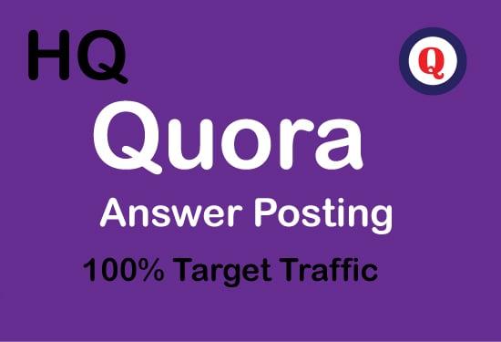 I will Provide 20 HQ quora answers with Backlinks for 1st page
