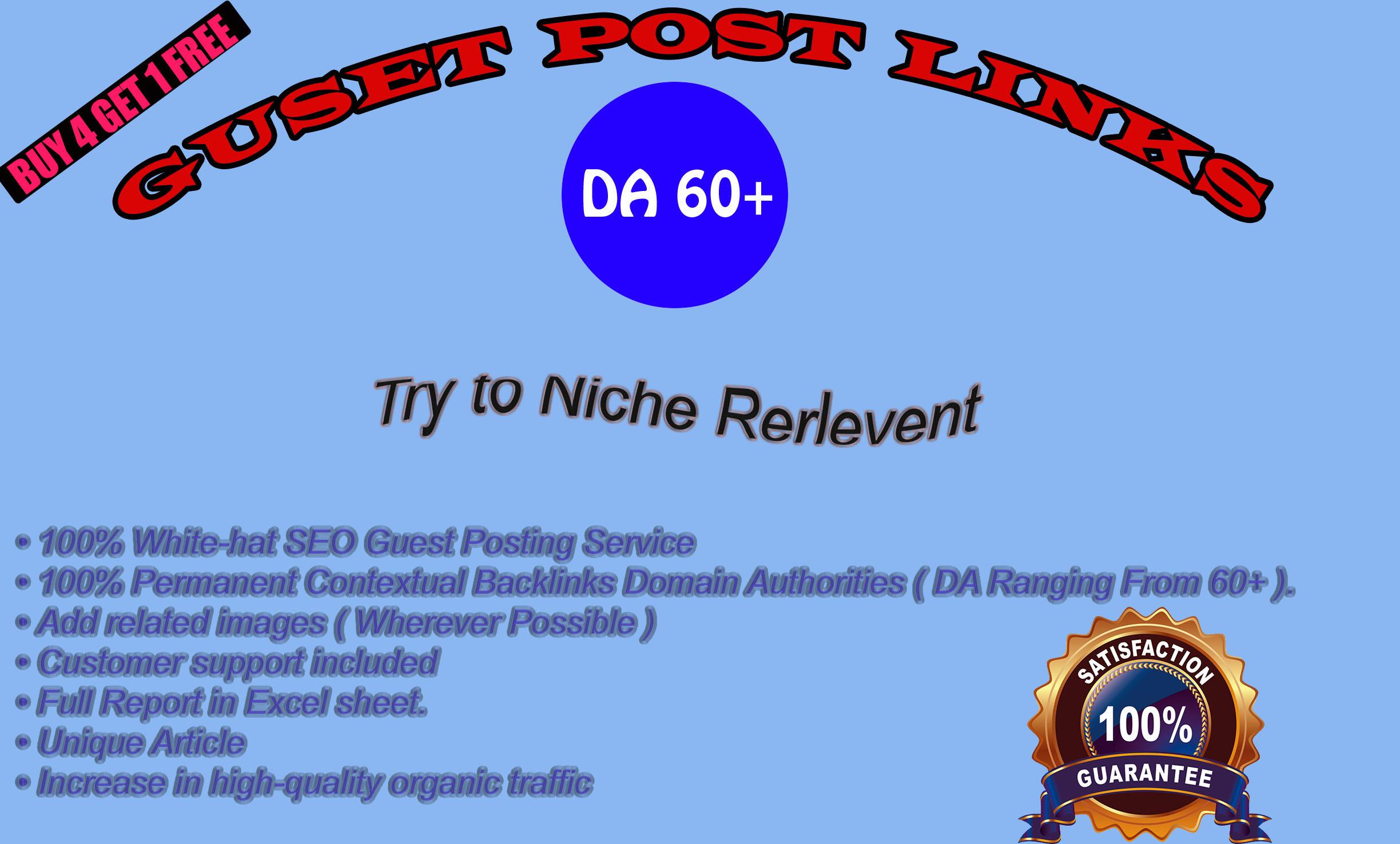 I will write and publish 20 quality guest post on High DA site