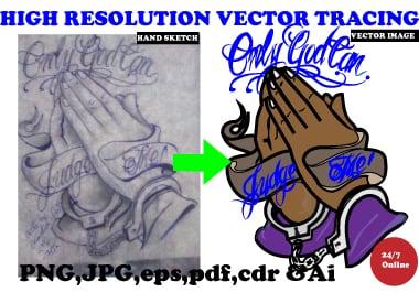 I will redraw, vectorize logo,image,drawing in high resolution