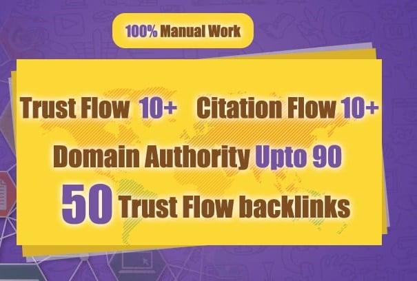 creat 50 high authority dofollow trust flow backlinks