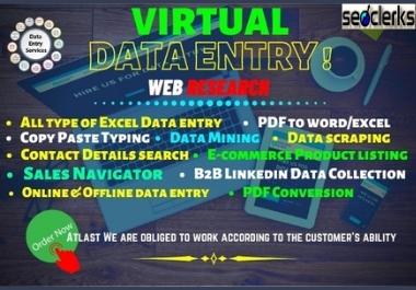 I will do 1000+ fast typing data entry, copy paste, web data scraping & lead generation job in 24h