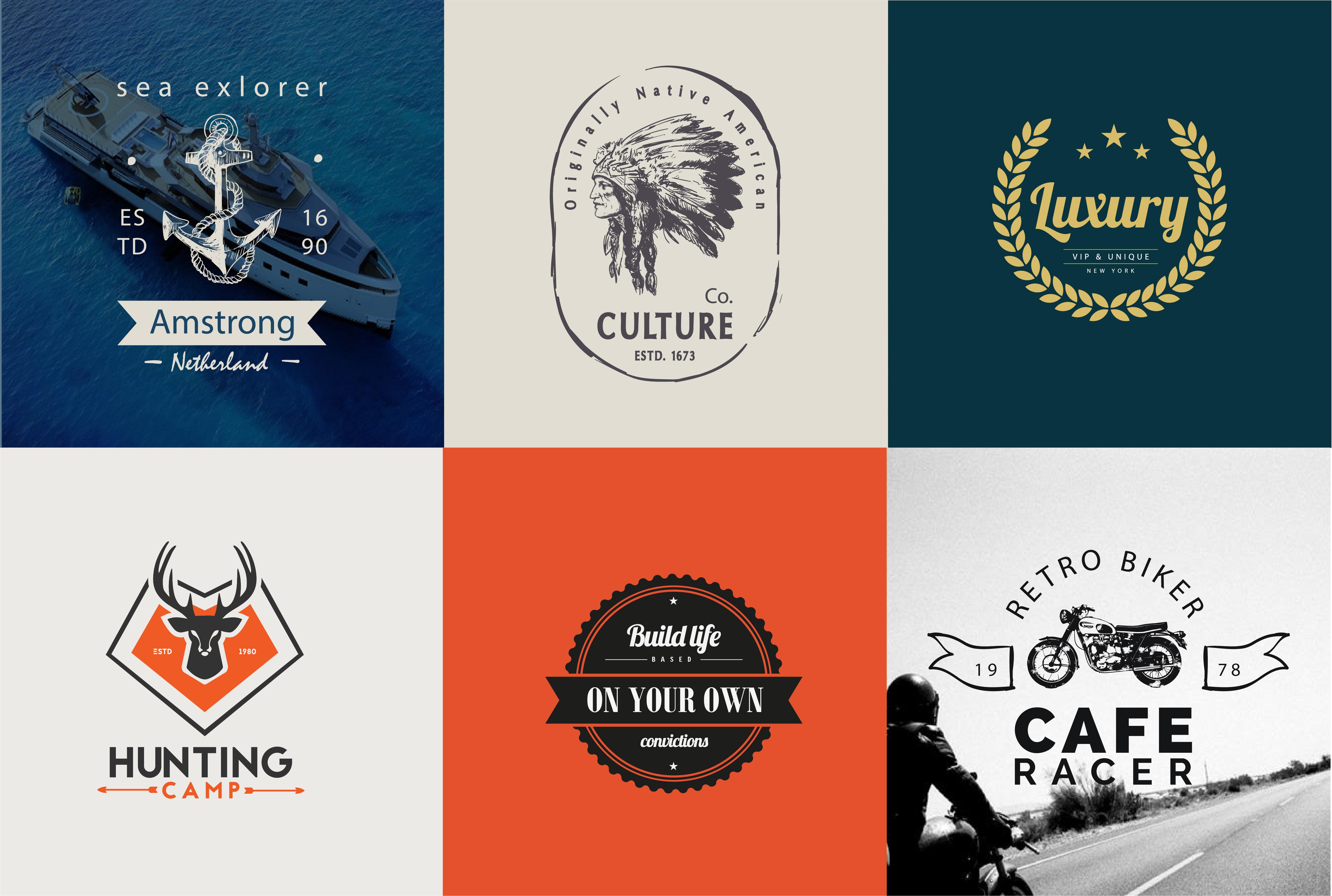 I will design vintage retro badge logo