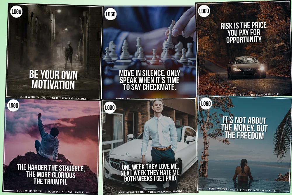 I will design 500 motivational inspirational business quotes for instagram