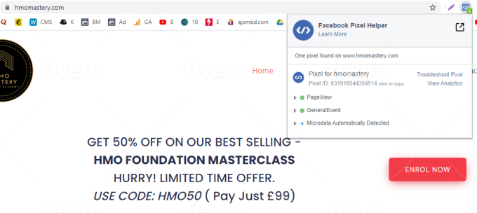 I will setup google analytics, tag manager and facebook pixel