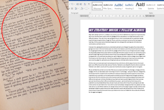 I will retype or typing scanned imagesa and pdf into word within 24 hrs