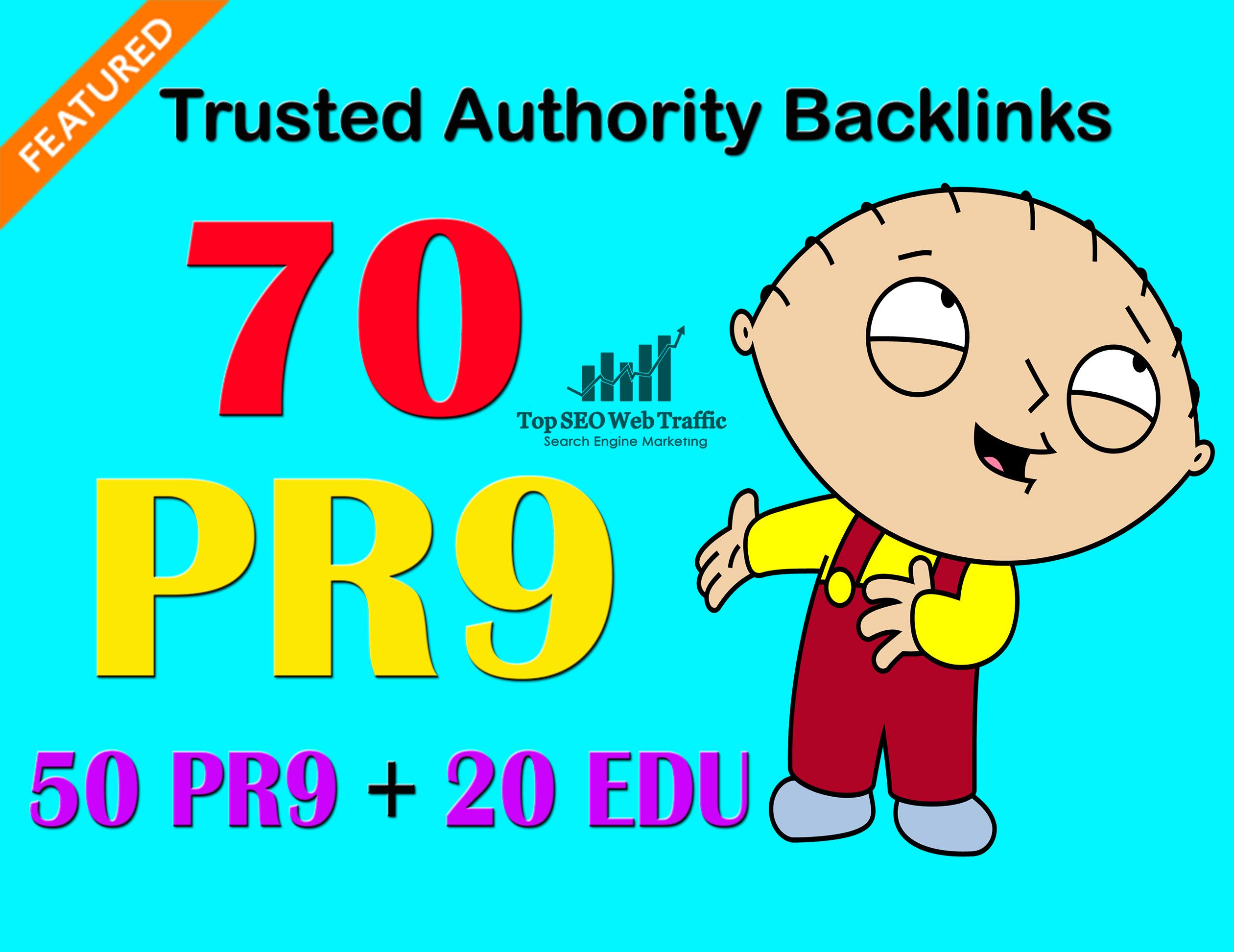Exclusively Total 75 Backlinks 50 PR-9 + 20 EDU/GOV 80+ DA High Quality website Google Ranking