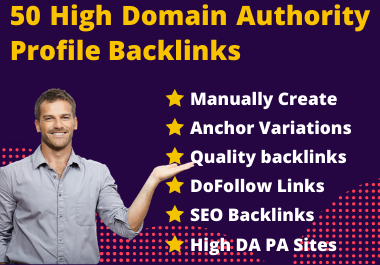 I will provide you 50 high domain authority 70+ do-follow backlinks.