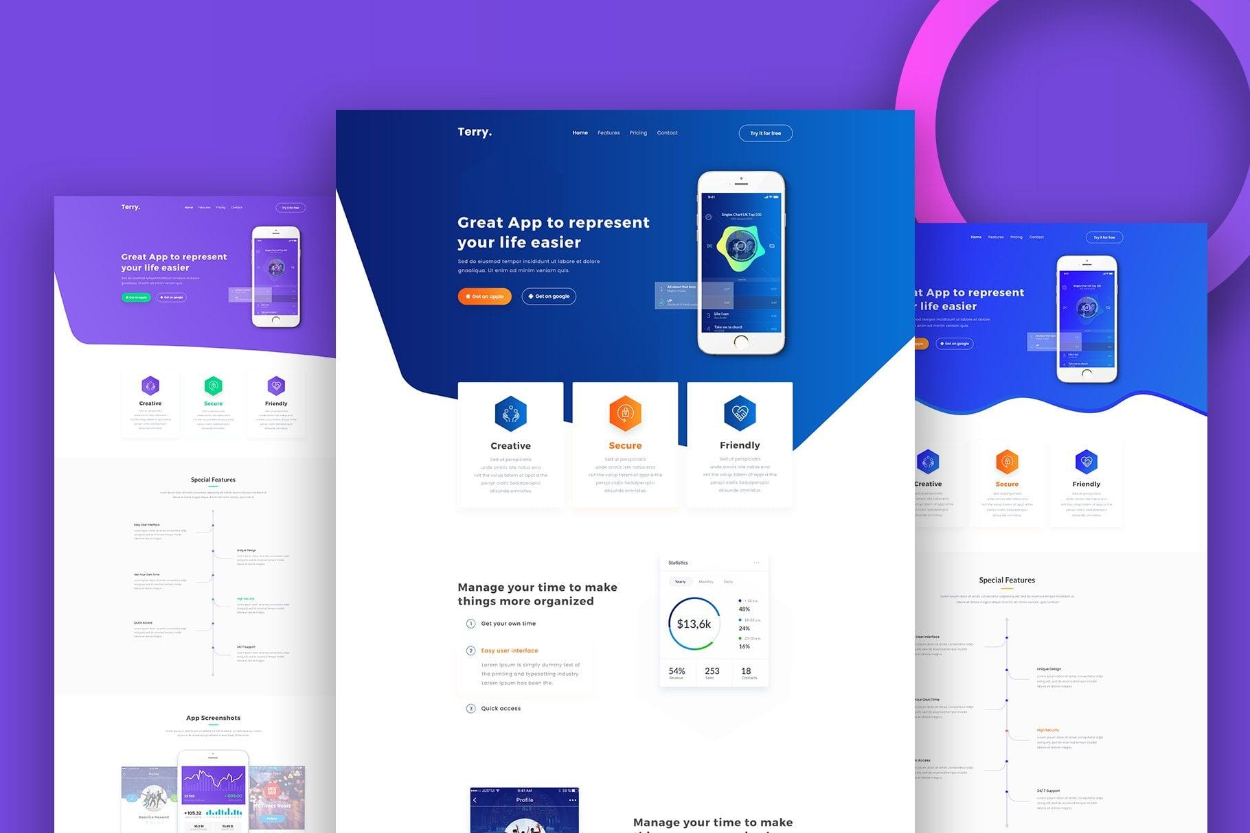 I will create modern landing page design responsive