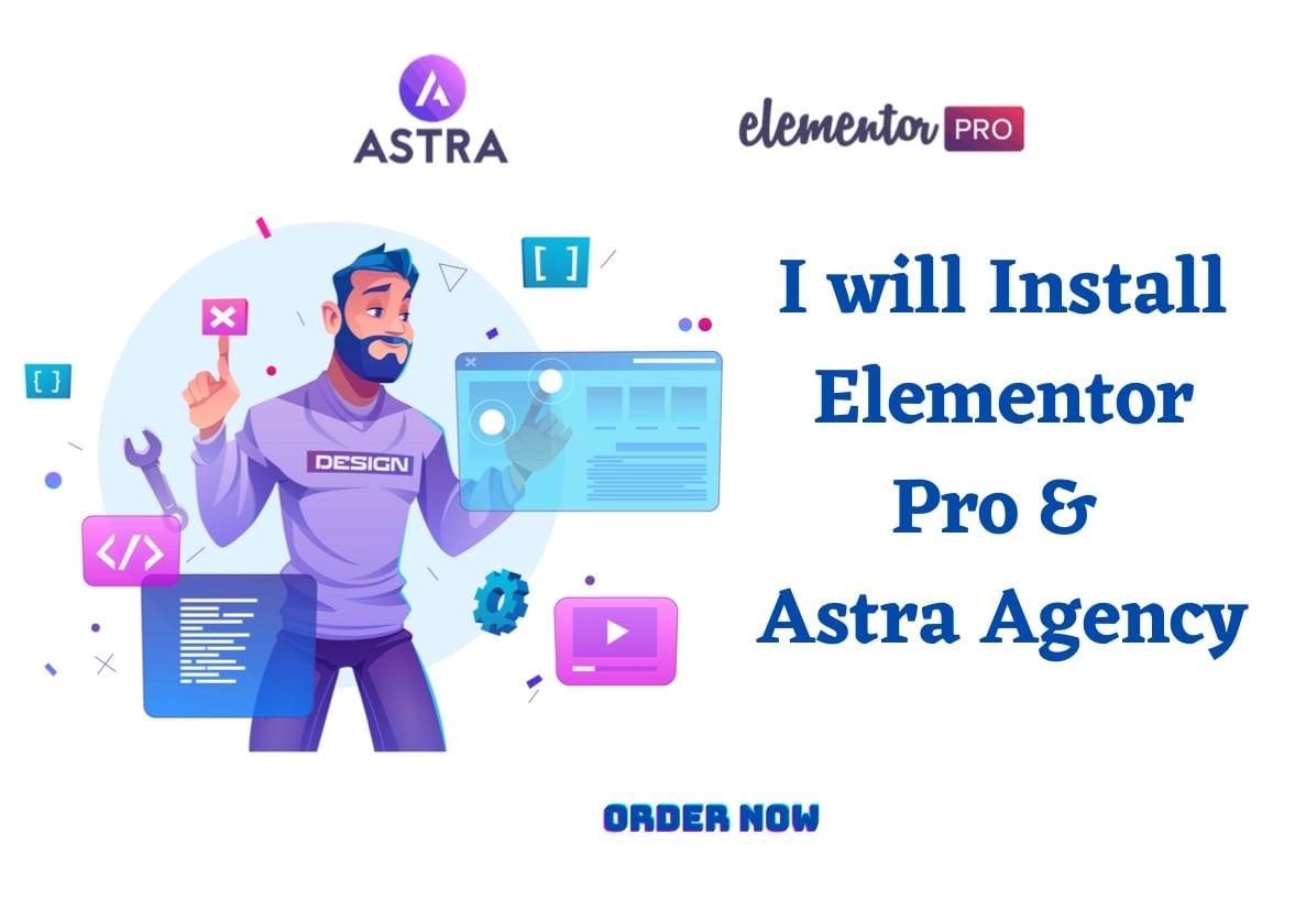 I will install Elementor Pro Astra Agency on your Wordpress website