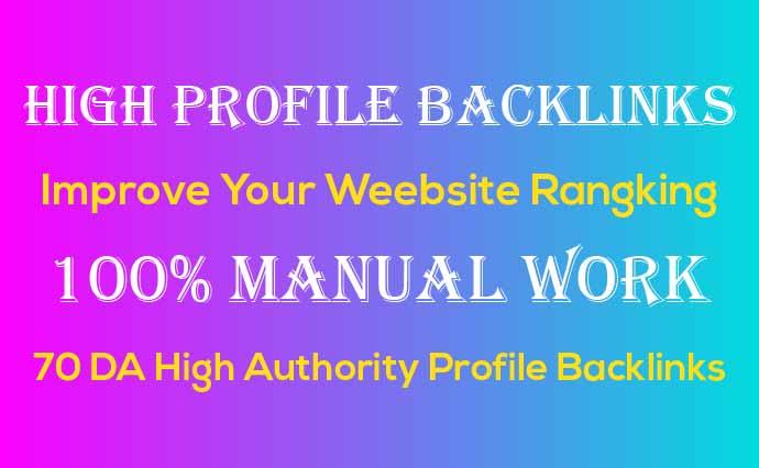 I Can Provide Do Follow 150 +high authority social profile creation backlinks.