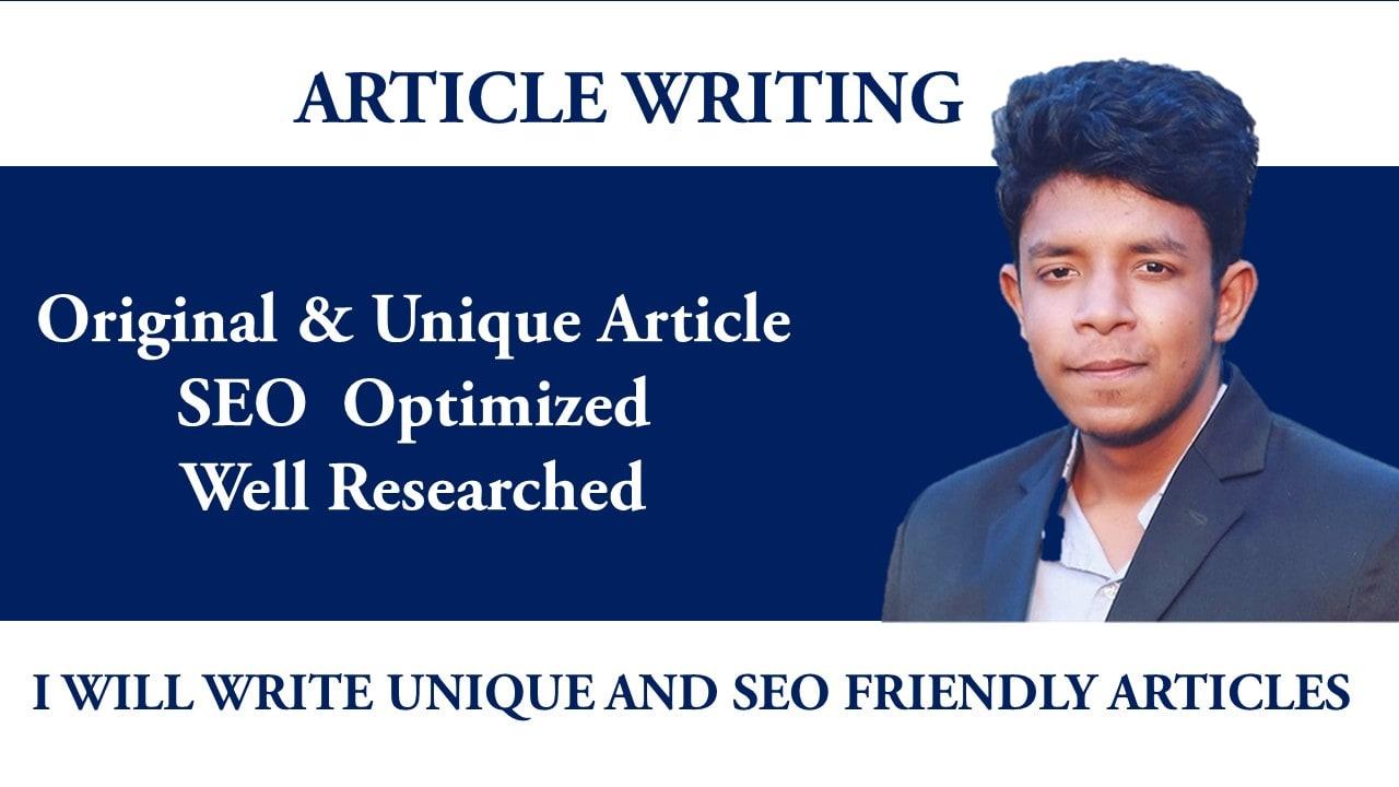 I will Write high quality SEO friendly Article within 24 hours