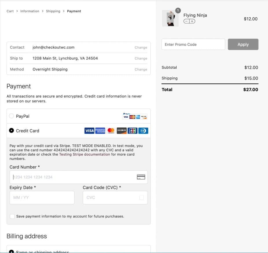 I will do checkout page for woocommerce like shopify