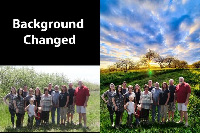 I will do photoshop, remove background, face swap or resize any photo