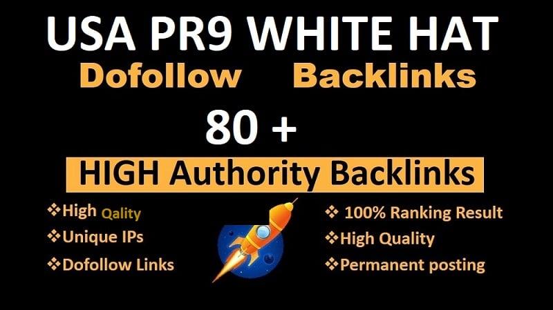 I will provide 80 pr9,edu high authority safe USA White hat do follow seo link building backlinks